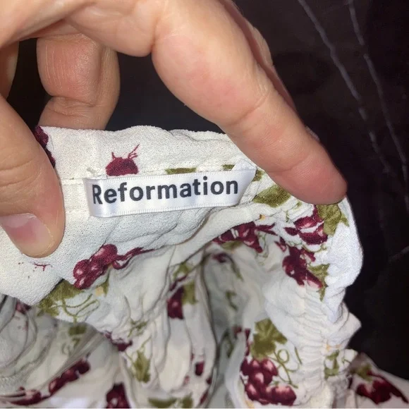 Reformation Amarena Floral Top Blouse Women’s Size XS Cropped - Picture 6 of 7